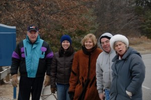 Family and friends cheering squad.