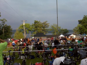 We arrived early to get set-up and fortunately the dark sy didn't open up on us with any rain during the race.