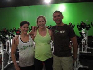 A little blurry but...post-Rev60 Blast with Candice and co-owner Rick (me at 35.5 weeks pregnant).